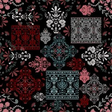 Floral seamless pattern ,flower branches seamless pattern Stock Illustration