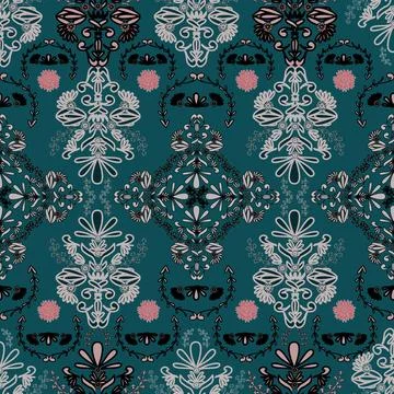 Floral seamless pattern ,flower branches seamless pattern Stock Illustration
