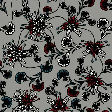 Floral seamless pattern ,flower branches seamless pattern Stock Illustration