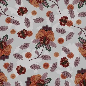 Floral seamless pattern ,flower branches seamless pattern Stock Illustration