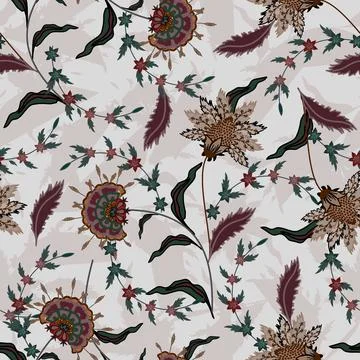 Floral seamless pattern ,flower branches seamless pattern Stock Illustration