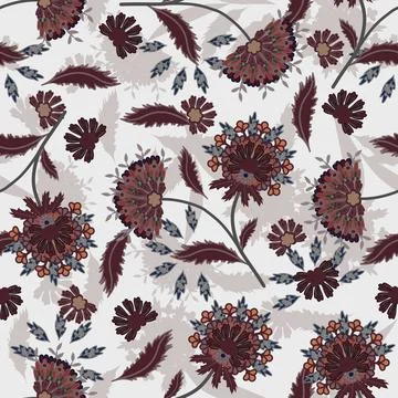 Floral seamless pattern ,flower branches seamless pattern Stock Illustration