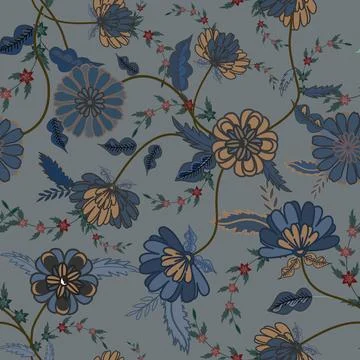 Floral seamless pattern ,flower branches seamless pattern Stock Illustration