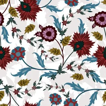 Floral seamless pattern ,flower branches seamless pattern Stock Illustration