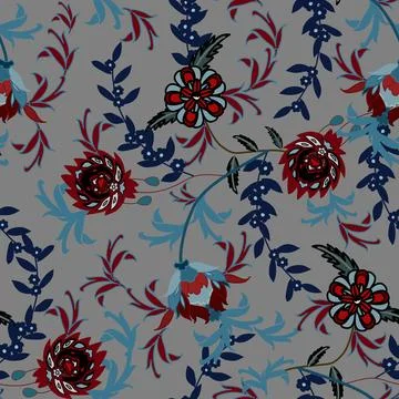 Floral seamless pattern ,flower branches seamless pattern Stock Illustration