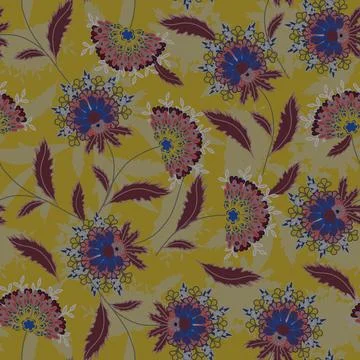 Floral seamless pattern ,flower branches seamless pattern Stock Illustration