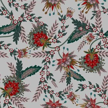 Floral seamless pattern ,flower branches seamless pattern Illustrazione stock