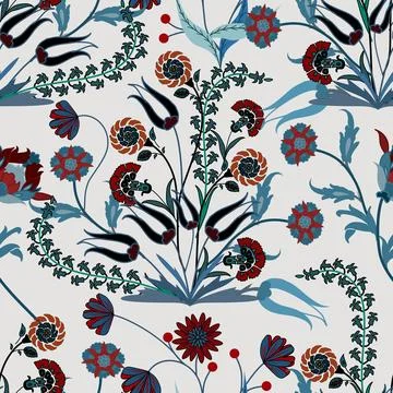 Floral seamless pattern ,flower branches seamless pattern Stock Illustration