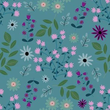 Floral seamless pattern ,flower branches seamless pattern Stock Illustration