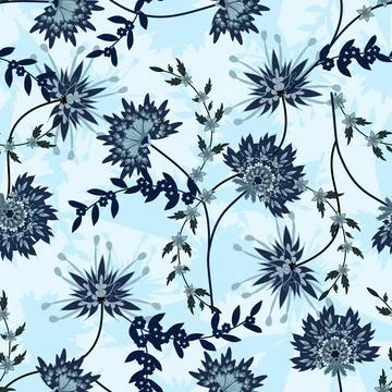 Floral seamless pattern ,flower branches seamless pattern Stock Illustration