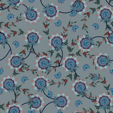 Floral seamless pattern ,flower branches seamless pattern Stock Illustration