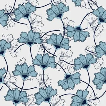 Floral seamless pattern ,flower branches seamless pattern Stock Illustration