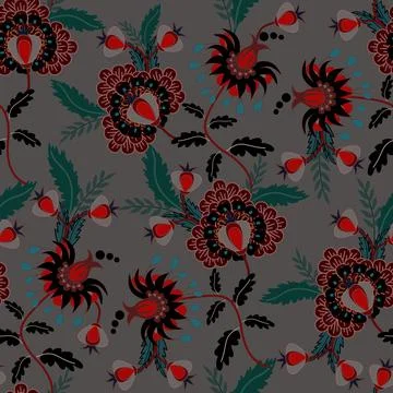 Floral seamless pattern ,flower branches seamless pattern Stock Illustration