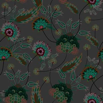 Floral seamless pattern ,flower branches seamless pattern Stock Illustration