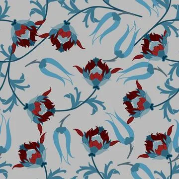 Floral seamless pattern ,flower branches seamless pattern Stock Illustration