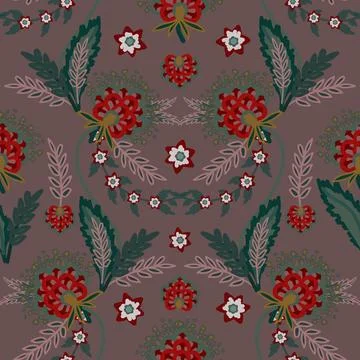 Floral seamless pattern ,flower branches seamless pattern Stock Illustration