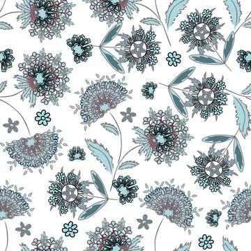 Floral seamless pattern ,flower branches seamless pattern Stock Illustration