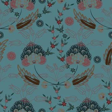 Floral seamless pattern ,flower branches seamless pattern Stock Illustration
