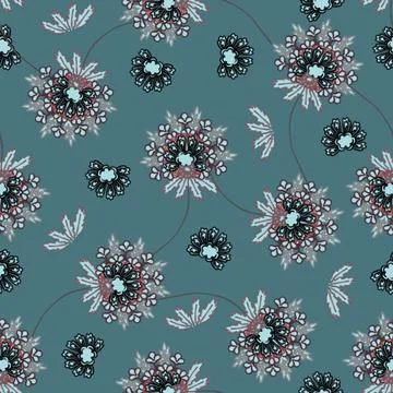 Floral seamless pattern ,flower branches seamless pattern Stock Illustration