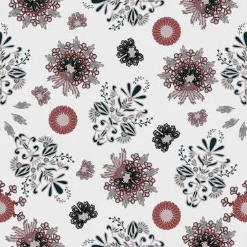 Floral seamless pattern ,flower branches seamless pattern Stock Illustration