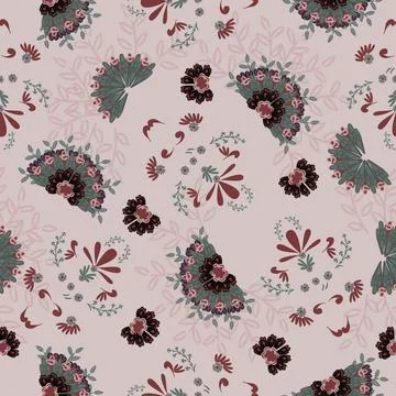 Floral seamless pattern ,flower branches seamless pattern Stock Illustration