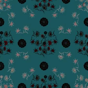 Floral seamless pattern ,flower branches seamless pattern Stock Illustration