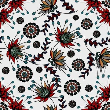 Floral seamless pattern ,flower branches seamless pattern Stock Illustration