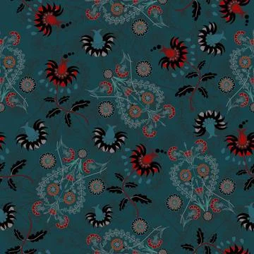 Floral seamless pattern ,flower branches seamless pattern Stock Illustration