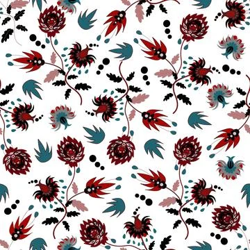 Floral seamless pattern ,flower branches seamless pattern Stock Illustration