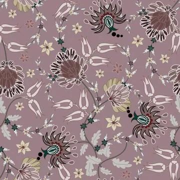 Floral seamless pattern ,flower branches seamless pattern Stock Illustration