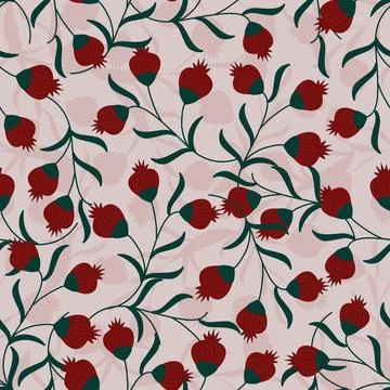 Floral seamless pattern ,flower branches seamless pattern Stock Illustration