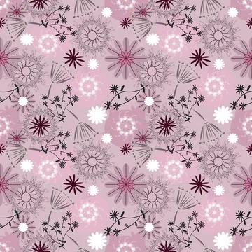 Floral seamless pattern ,flower branches seamless pattern , vector イラスト素材