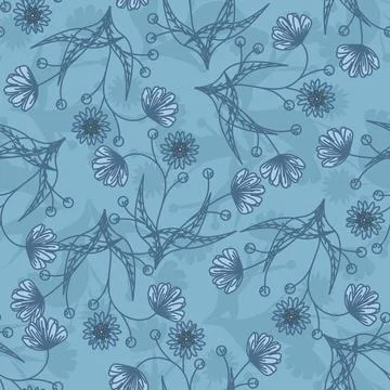 Floral seamless pattern ,flower branches seamless pattern , vector Illustrazione stock