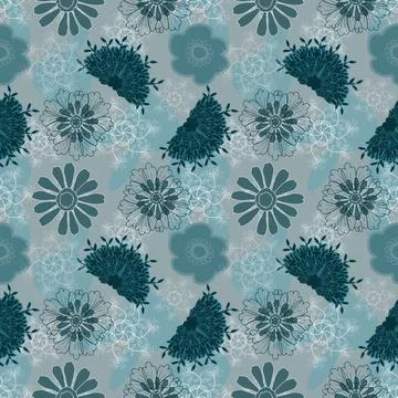 Floral seamless pattern ,flower branches seamless pattern , vector イラスト素材