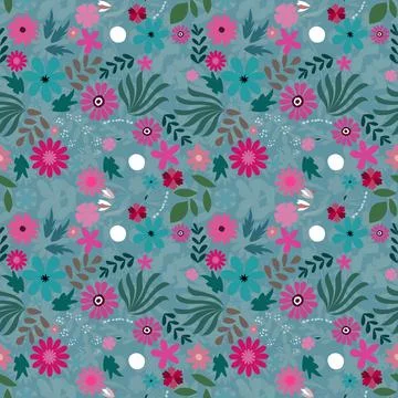 Floral seamless pattern ,flower branches seamless pattern , vector イラスト素材