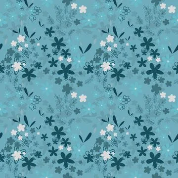 Floral seamless pattern ,flower branches seamless pattern , vector Illustrazione stock