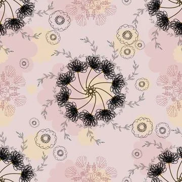 Floral seamless pattern ,flower branches seamless pattern , vector 库存插图