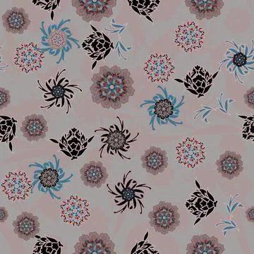 Floral seamless pattern ,flower branches seamless pattern , vector イラスト素材