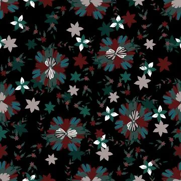 Floral seamless pattern ,flower branches seamless pattern , vector Stockillustratie