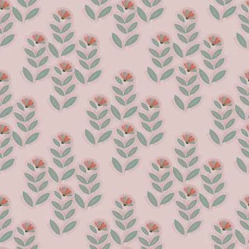 Floral seamless pattern ,flower branches seamless pattern , vector イラスト素材