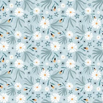 Floral seamless pattern ,flower branches seamless pattern , vector イラスト素材