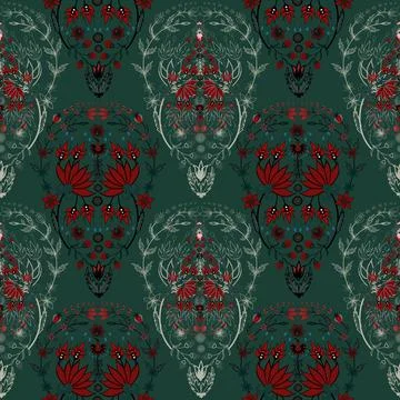 Floral seamless pattern ,flower branches seamless pattern , vector Stockillustratie