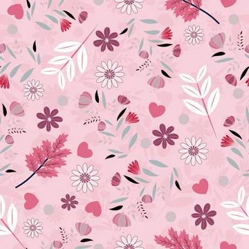 Floral seamless pattern ,flower branches seamless pattern , vector Stockillustratie