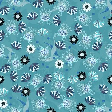 Floral seamless pattern ,flower branches seamless pattern , vector Illustrazione stock