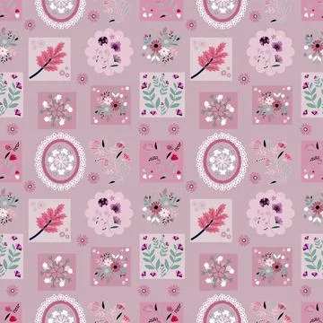 Floral seamless pattern ,flower branches seamless pattern , vector Illustrazione stock