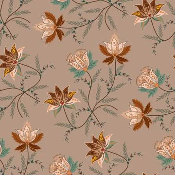 Floral seamless pattern ,flower branches seamless pattern , vector イラスト素材