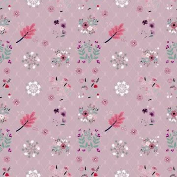 Floral seamless pattern ,flower branches seamless pattern , vector Stockillustratie