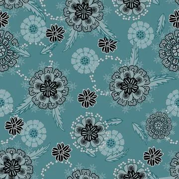 Floral seamless pattern ,flower branches seamless pattern , vector Stockillustratie