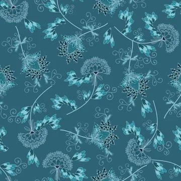 Floral seamless pattern ,flower branches seamless pattern , vector Stockillustratie