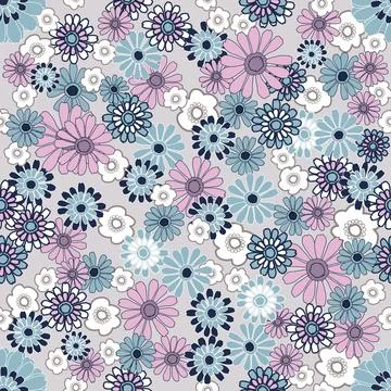 Floral seamless pattern ,flower branches seamless pattern , vector イラスト素材